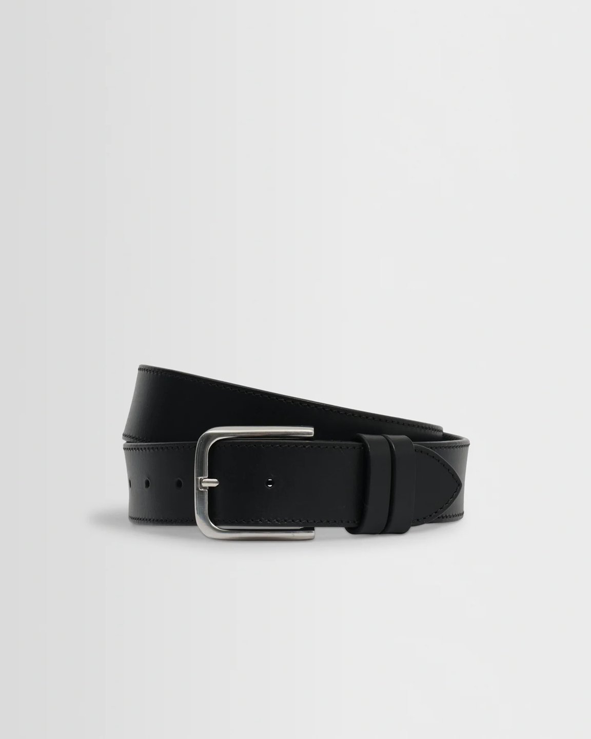 WAX LONDON - PATON - BLACK LEATHER BELT