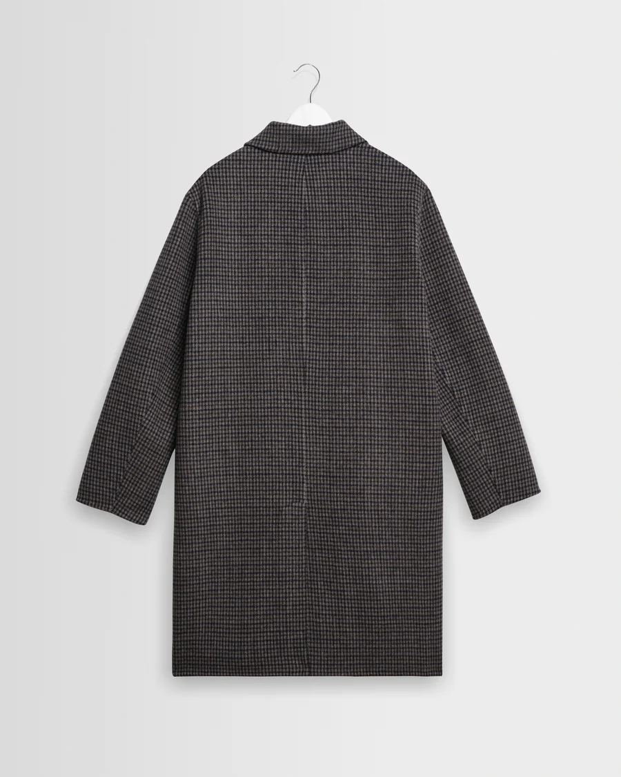 WAX LONDON - STAN - NAVY AND BROWN DOUBLE FACE CAR COAT