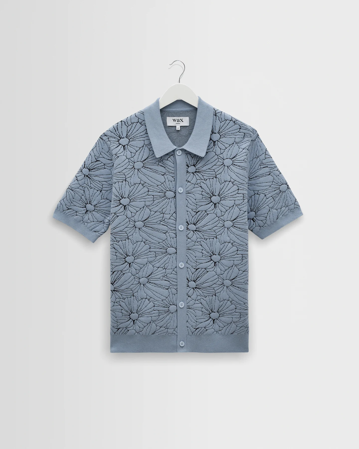 WAX LONDON - TELLARO - LIGHT BLUE FLOWER JACQUARD SHIRT