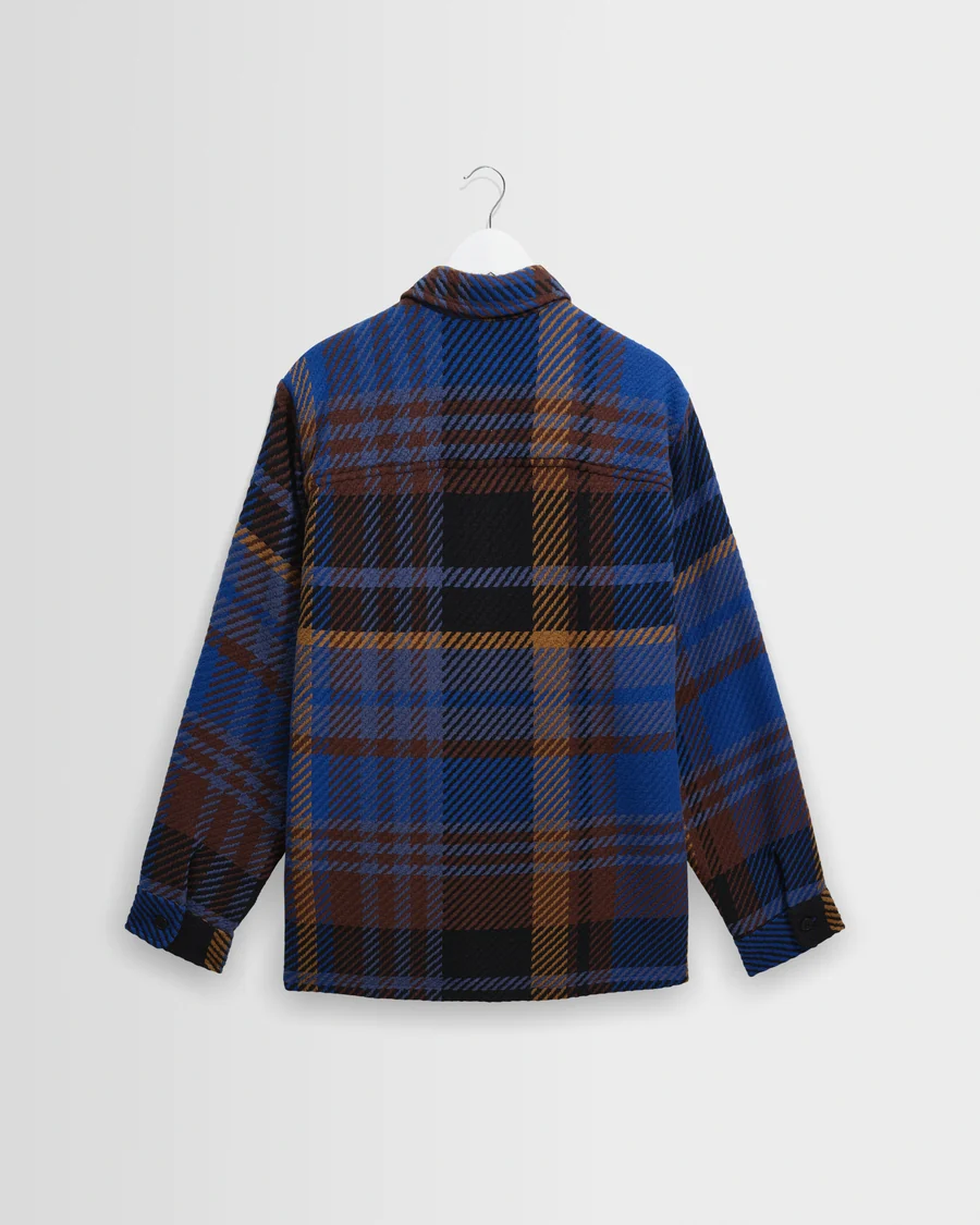 WAX LONDON - WHITING - BLUE AND BROWN BOLD CHECK OVERSHIRT