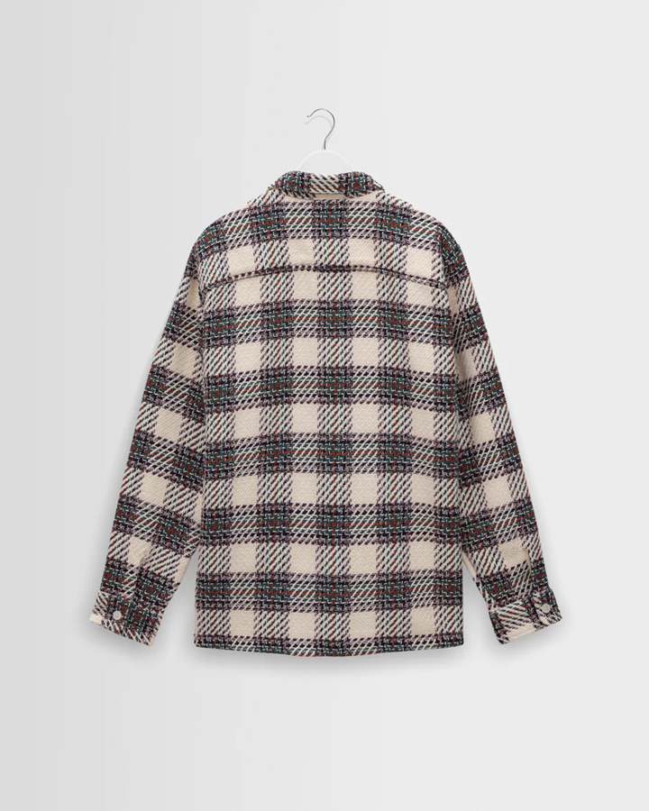 WAX LONDON - WHITING - ECRU AND GREEN HUTTON CHECK OVERSHIRT