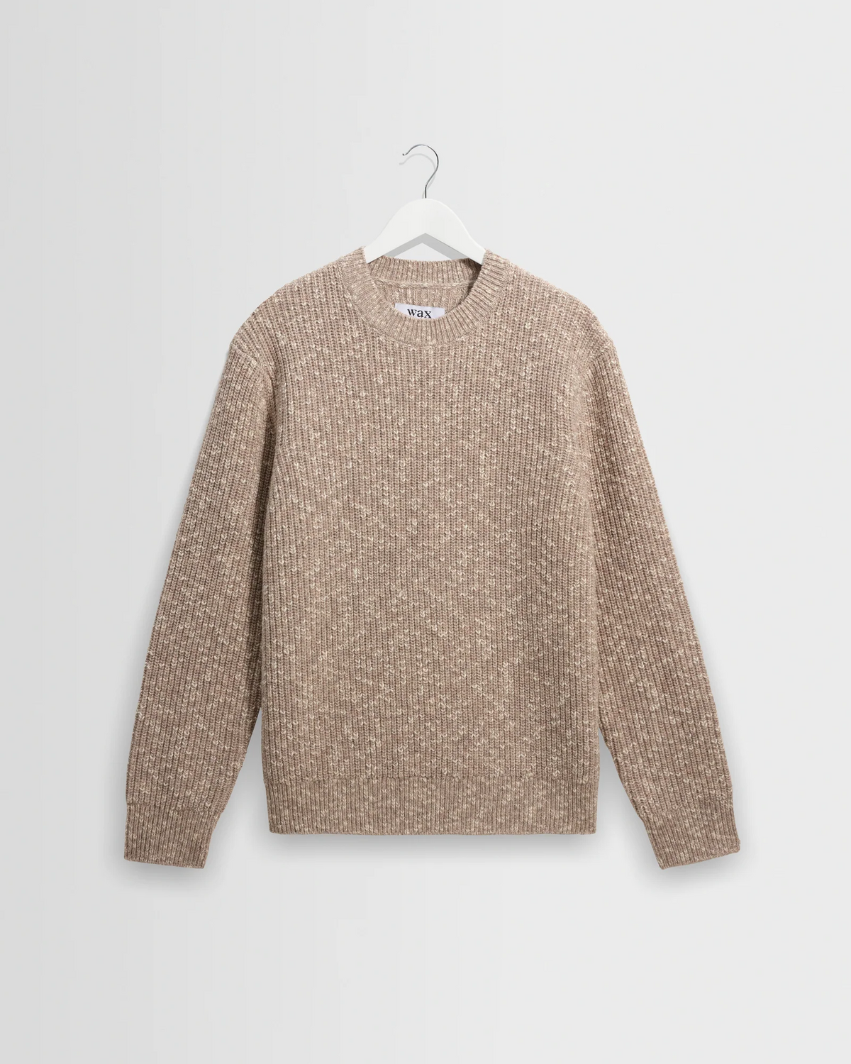 WAX LONDON - WILDE - NATURAL FLECK RIB WOOL CREWNECK